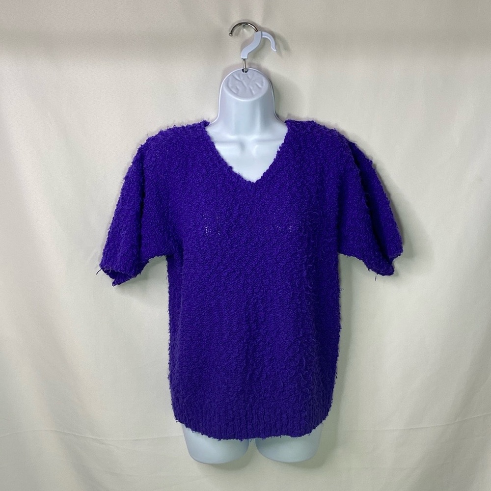 Vintage 80s Purple Textured Shirt, Medium